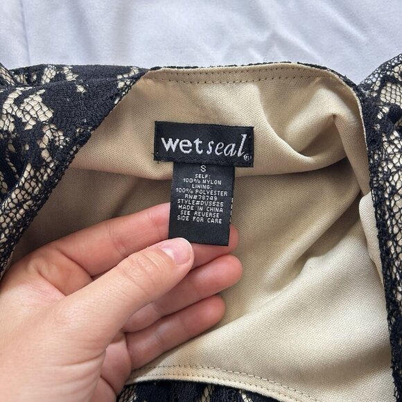 VTG Wet Seal Mini Babydoll Womens Small Dark Fairy 90s Y2K Whimsigoth 2000s Tan - Picture 3 of 6